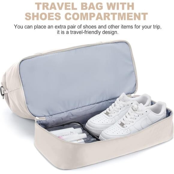 Weekender Bags for Women, Travel Duffel Bags with Shoe Compartment,Personal Bag - Picture 5 of 7